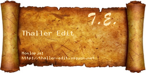Thaller Edit névjegykártya